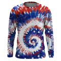 Custom Tie dye American Flag Fishing, USA Patriotic Fishing gifts UV Protection