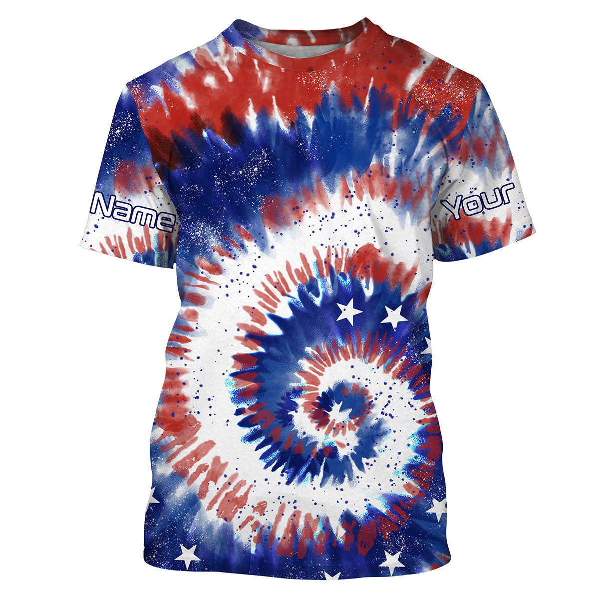 Custom Tie dye American Flag Fishing, USA Patriotic Fishing gifts UV Protection