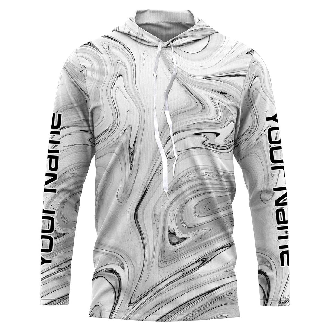 Black and white wave camo Custom Long sleeve performance Fishing, women and kids