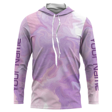 Beautiful purple Tie dye camo Long sleeve Fishing, Personalized UV Protection Women Fishing apparel