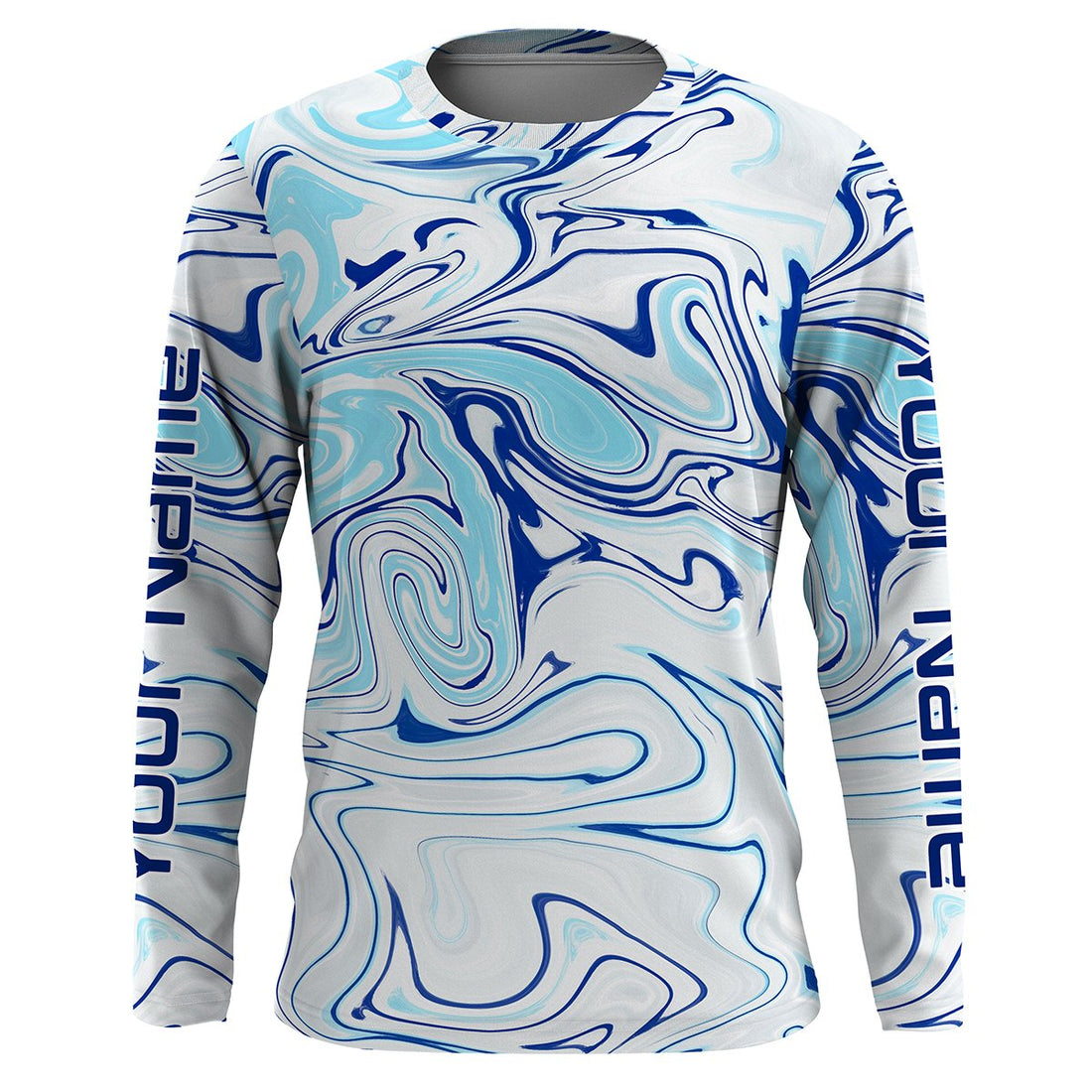 Custom Saltwater Long sleeve Fishing UV Protection, Sea wave camo Fishing
