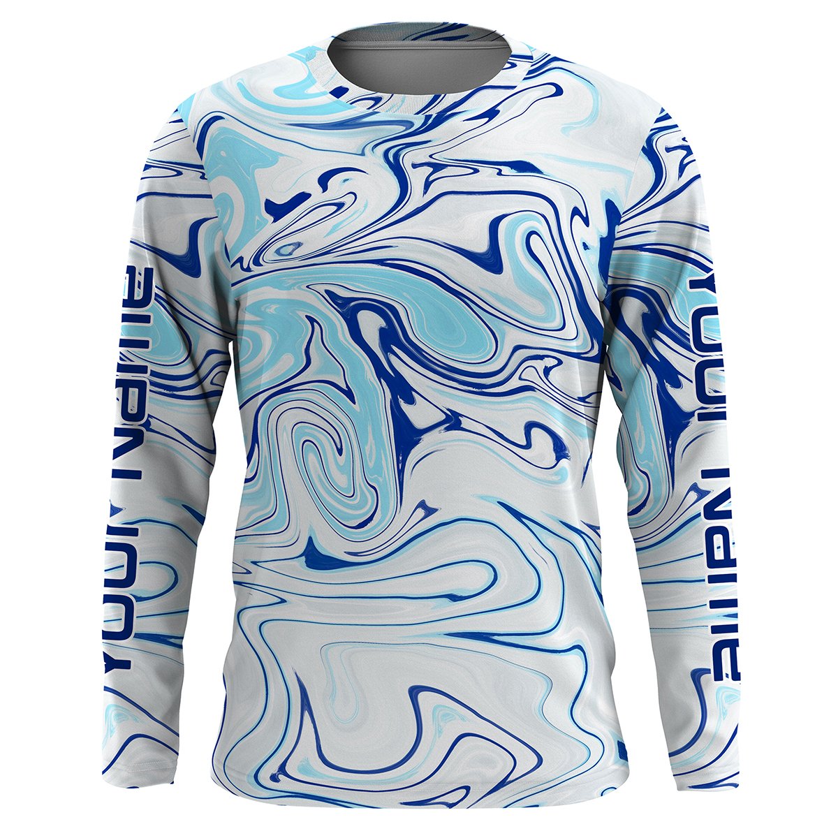 Custom Saltwater Long sleeve Fishing UV Protection, Sea wave camo Fishing