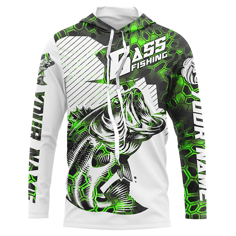 Personalized Bass Fishing, Bass Fishing Long Sleeve Fishing Tournament | Green Camo