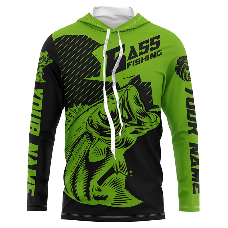 Personalized Bass Fishing, Bass Fishing Long Sleeve Fishing Tournament | Green