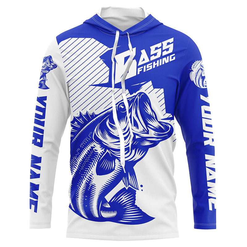 Personalized Bass Fishing, Bass Fishing Long Sleeve Fishing Tournament | Blue