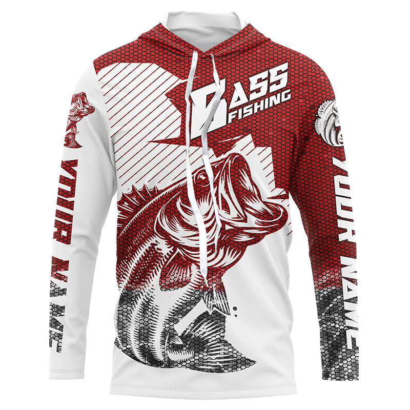 Personalized Bass Fishing, Bass Fishing Long Sleeve Fishing Tournament | Red Camo