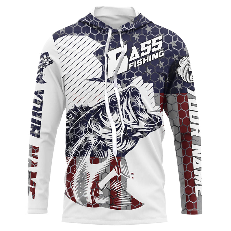 Personalized American Flag Bass Fishing, Patriotic Bass Fishing Tournament
