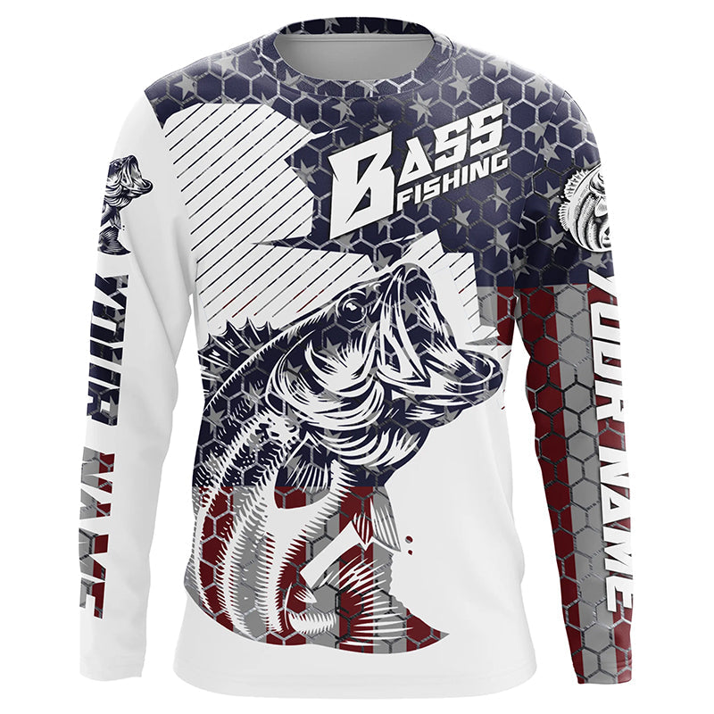 Personalized American Flag Bass Fishing, Patriotic Bass Fishing Tournament