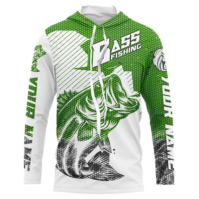 Personalized Bass Fishing, Bass Fishing Long Sleeve Fishing Tournament | Green Camo