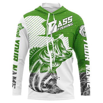 Personalized Bass Fishing, Bass Fishing Long Sleeve Fishing Tournament | Green Camo
