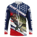 American Flag Bass Fishing, Personalized Patriotic Bass Fishing For Fisherman