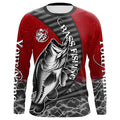 Custom Largemouth Bass Long Sleeve Tournament Fishing, Bass Fishing | Red