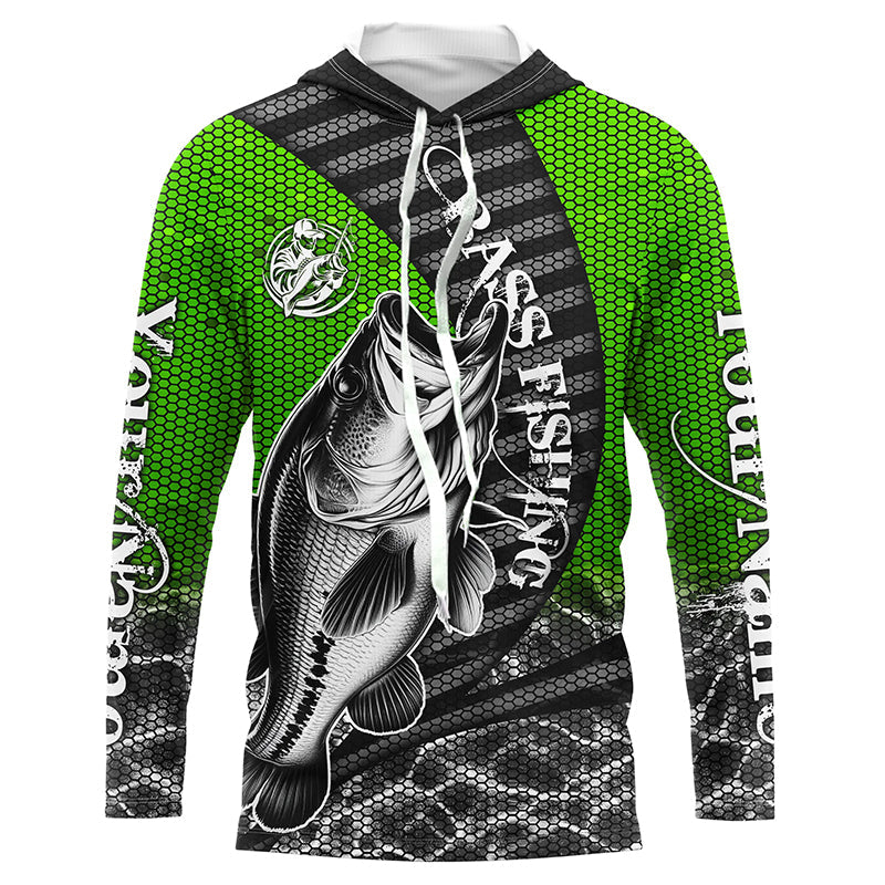Custom Largemouth Bass Long Sleeve Tournament Fishing, Bass Fishing | Green
