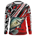 Personalized Crappie Fishing, Crappie Long Sleeve Tournament Fishing | Black And Red