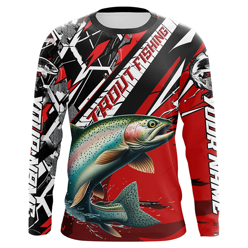 Personalized Rainbow Trout Fishing, Trout Fly Fishing For Tournament| Black And Red