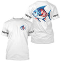 Pompano Fishing American Flag Custom Long Sleeve Fishing, Patriotic Fishing