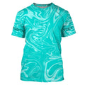 Teal blue wave camo Custom Long sleeve performance Fishing, Saltwater Fishing
