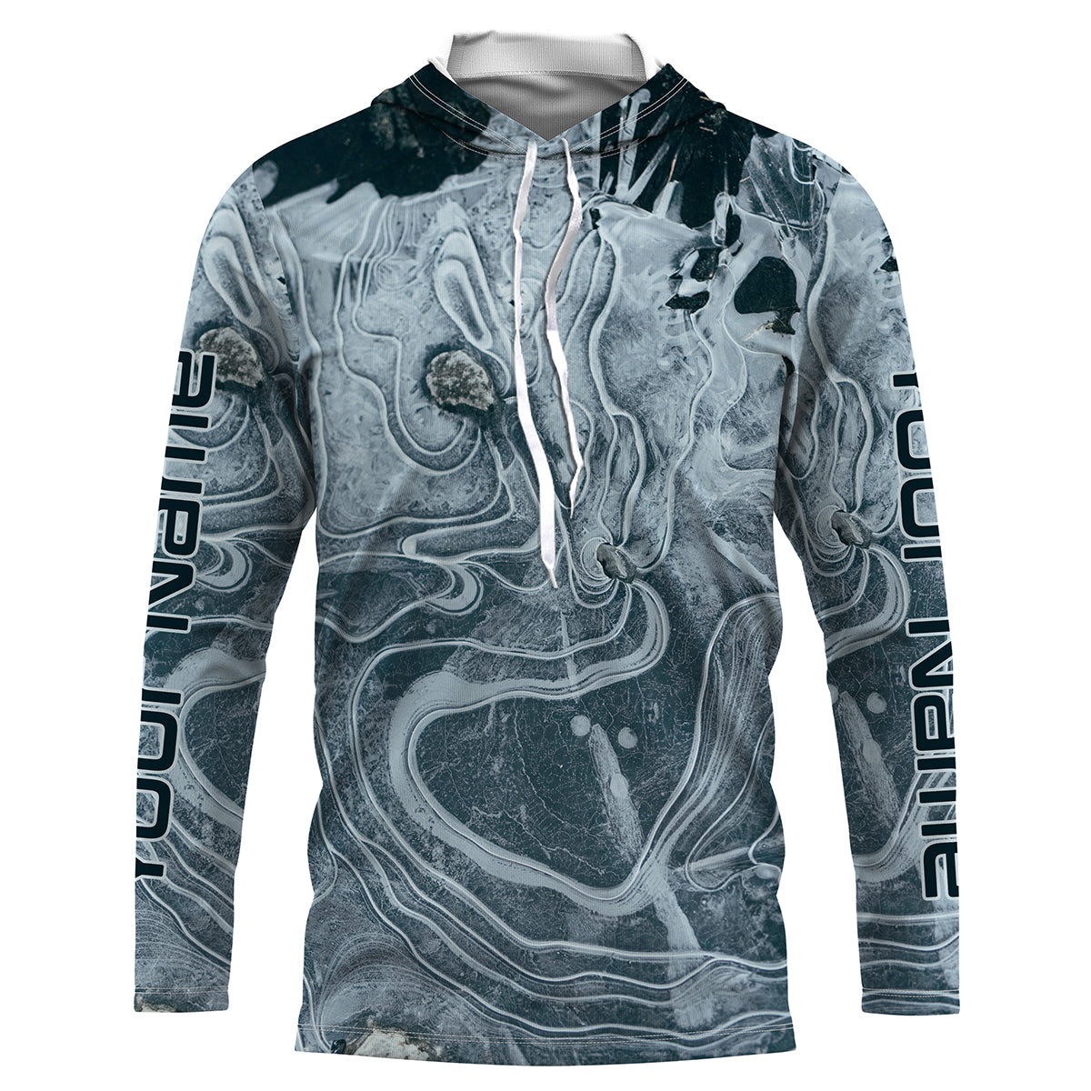 Personalized sea waves camo Long sleeve UV Protection Fishing, Custom Men Fishing apparel