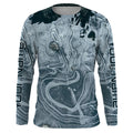 Personalized sea waves camo Long sleeve UV Protection Fishing, Custom Men Fishing apparel