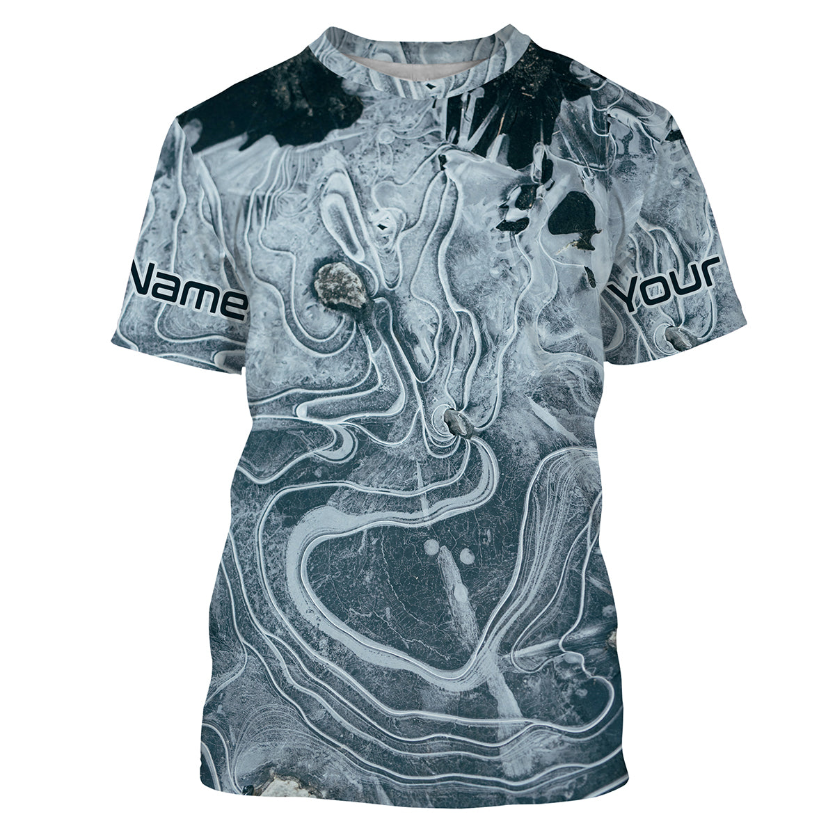 Personalized sea waves camo Long sleeve UV Protection Fishing, Custom Men Fishing apparel