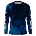 Personalized sea waves camo Long sleeve UV Protection Fishing, Custom Men Fishing apparel