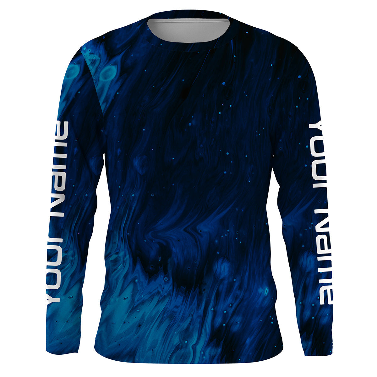 Personalized sea waves camo Long sleeve UV Protection Fishing, Custom Men Fishing apparel