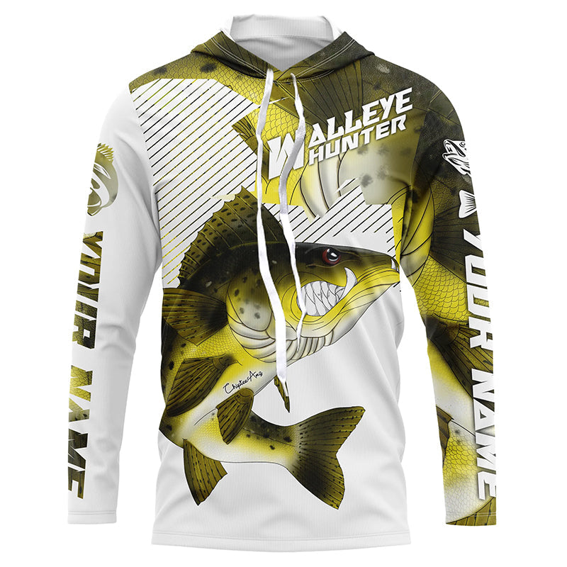 Walleye Hunter Custom Walleye Long Sleeve Fishing, Personalized Walleye Fishing