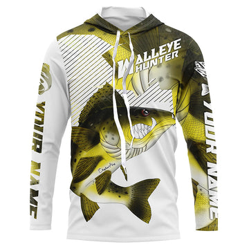 Walleye Hunter Custom Walleye Long Sleeve Fishing, Personalized Walleye Fishing