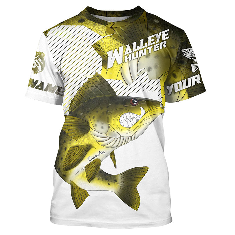 Walleye Hunter Custom Walleye Long Sleeve Fishing, Personalized Walleye Fishing