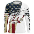 American Flag Custom Chinook Salmon Fishing Long Sleeve, Patriotic Salmon Fishing