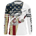 American Flag Custom Striped Bass Fishing Long Sleeve, Patriotic Stripper Fishing