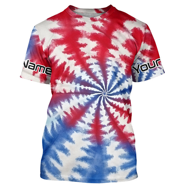 Custom Tie Dye American Flag Fishing, USA Patriotic Fishing Gifts Uv Protection