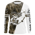 Walleye Fishing Grass Camo Custom Long Sleeve Fishing, Walleye Tournament Fishing