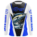 Custom Yellowfin Tuna Fishing, Tuna Long Sleeve Performance Fishing League | Blue