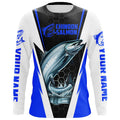 Custom Chinook King Salmon Fishing, Salmon Long Sleeve Performance Fishing | Blue