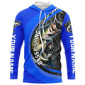 Personalized Largemouth Bass Fishing, Bass Long Sleeve Tournament Fishing |Royal Blue