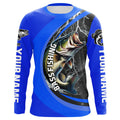 Personalized Largemouth Bass Fishing, Bass Long Sleeve Tournament Fishing |Royal Blue