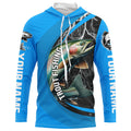 Custom Rainbow Trout Fishing, Trout Fly Fishing Long Sleeve Tournament |Water Blue
