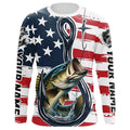Us Flag Fish Hook Custom Patriotic Largemouth Bass Long Sleeve Fishing, Bass Fishing