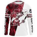 Walleye Fishing Red Camo Custom Long Sleeve Fishing, Walleye Tournament Fishing