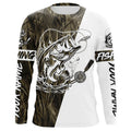 Custom Bass Fishing Tattoo Grass Camo Long Sleeve Tournament Fishing, Bass Fishing