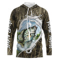 Custom Crappie Long Sleeve Hooded Tournament Fishing, Camo Fish Hook Crappie Fishing