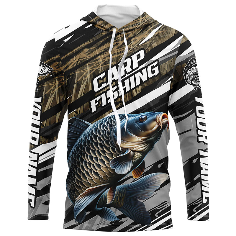 Carp Fishing Grass Camo Custom Long Sleeve, Carp Uv Fishing