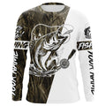 Custom Bass Fishing Tattoo Grass Camo Long Sleeve Tournament Fishing, Bass Fishing