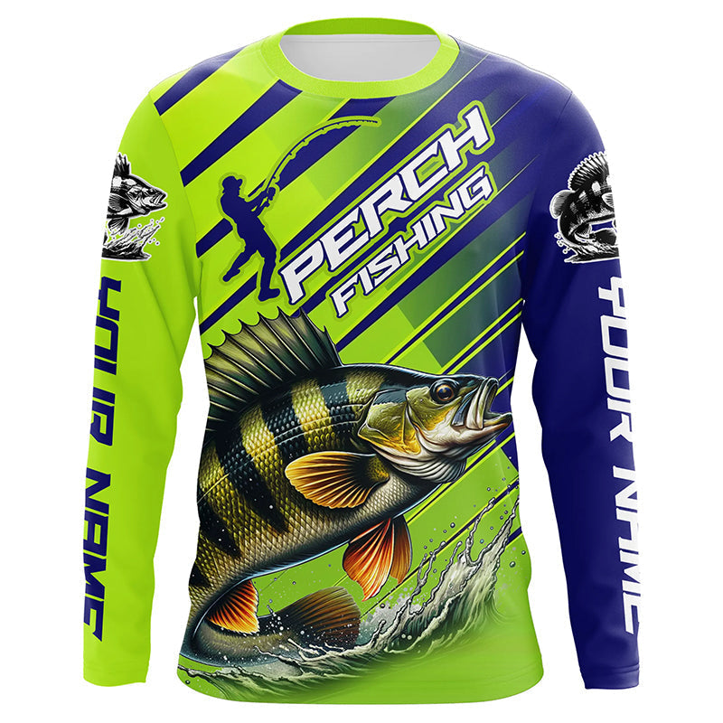 Custom Perch Fishing Uv Protection Long Sleeve, Perch Tournament Fishing