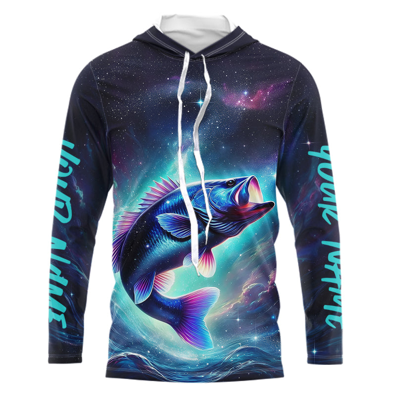 Custom Galaxy Largemouth Bass Fishing T-Shirts