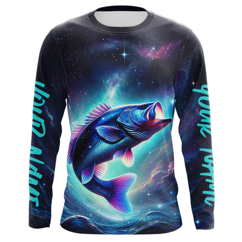 Custom Galaxy Largemouth Bass Fishing T-Shirts