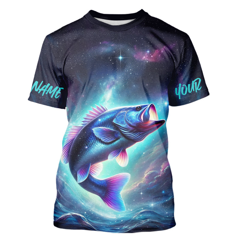 Custom Galaxy Largemouth Bass Fishing T-Shirts
