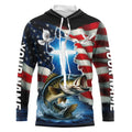 Custom Faith Largemouth Bass Patriotic Fishing T-Shirts, US Fishing