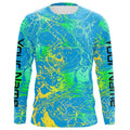 Water Splashing Camo Uv Protection Long Sleeve Fishing, Custom Performance Fishing